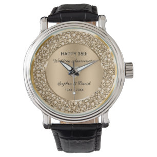 Copper Diamonds Wedding Anniversary Watch