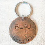 Copper Disc Trax Pet Tag<br><div class="desc">Meet Trax. Trax will do anything for a bone to chew on. Sometimes,  this pursuit will lead him to another dog's yard. Good thing Trax wears a Hattie Tag. Hattie brings you home.</div>