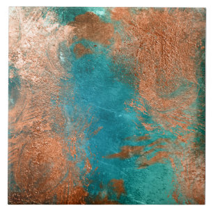 Copper Distressed Patina Ceramic Tile