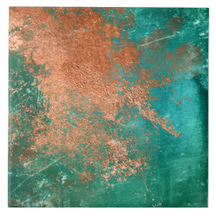 Copper Distressed Patina  Ceramic Tile