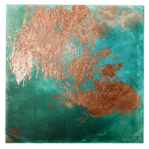 Copper Distressed Patina Ceramic Tile