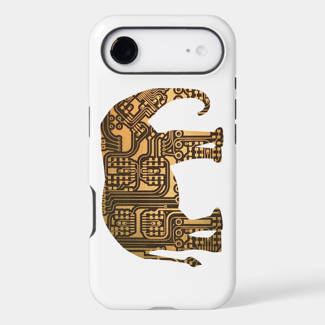 Copper Elephant Circuit Board Case-Mate iPhone Case (Back)