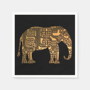Copper Elephant Circuit Board Napkins