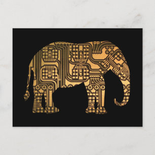 Copper Elephant Circuit Board Postcard