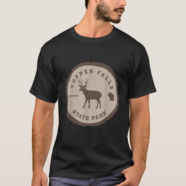 Copper Falls State Park Wisconsin WI Outdoors Deer T-Shirt (Front)