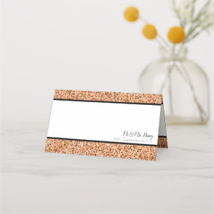 Copper Faux Glitter Place Card