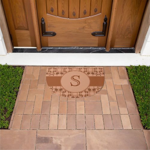Copper Faux Lace Pattern Personalize Doormat