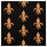 Copper Fleur-de-lis on black Fabric