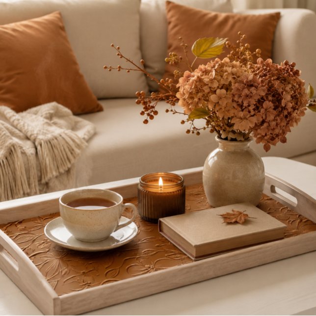 Copper Floral Embossed Serving Tray (Creator Uploaded)