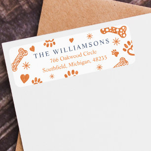 Copper Foil, Paw Print, Snowflake Pet Pattern Label