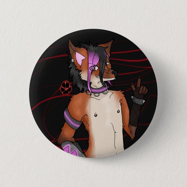 Copper Fox Pinback Button (Front)