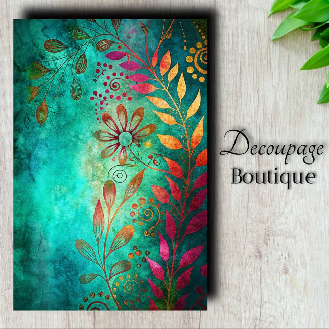 Copper Garden Decoupage Tissue Paper (Copper Garden Decoupage Tissue Paper)
