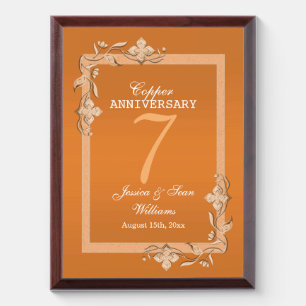  Copper Gem & Glitter 7th Wedding Anniversary     Award Plaque