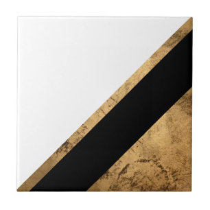 Copper Geometric Black and White Ceramic Tile
