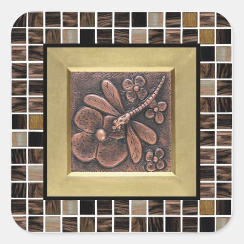 Copper Glass Tiles Sticker