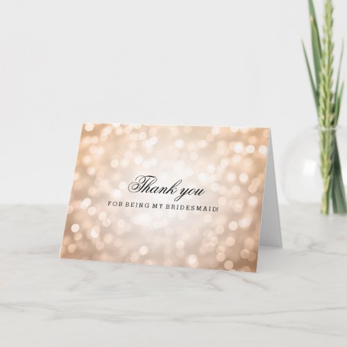 Copper Glitter Lights Thank You Bridesmaid