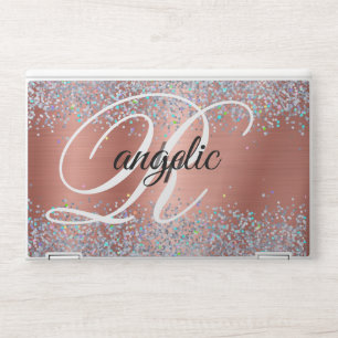 copper Glitter Monogram HP EliteBook X360 1030  Laptop Skin