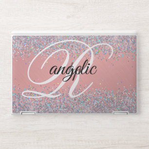 copper Glitter Monogram HP EliteBook X360 1030 Laptop Skin