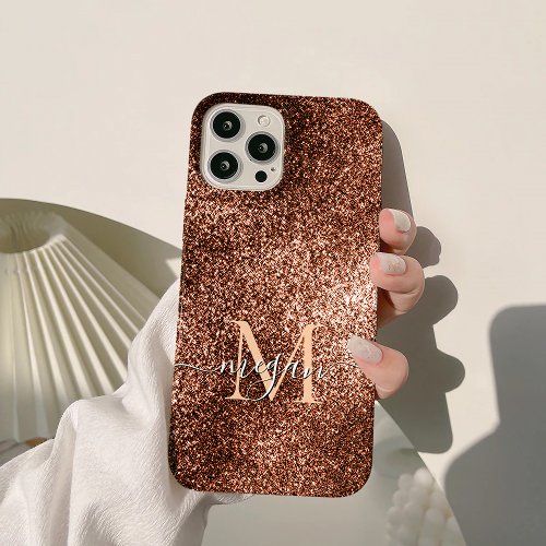 Copper Glitter Sparkle Shimmering Metallic Chic  iPhone 15 Pro Max Case