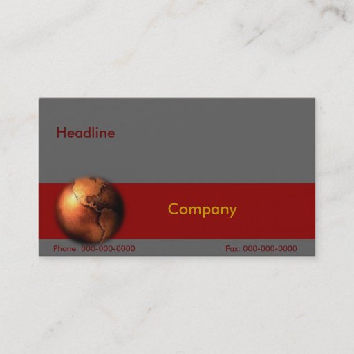 Customizable Copper Globe Business Card