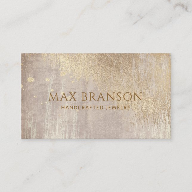 Copper Gold Abstract Jewelry Designer  Business Card (Front)