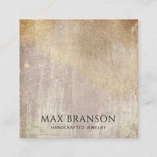 Copper Gold Abstract Jewelry Designer  Square Business Card