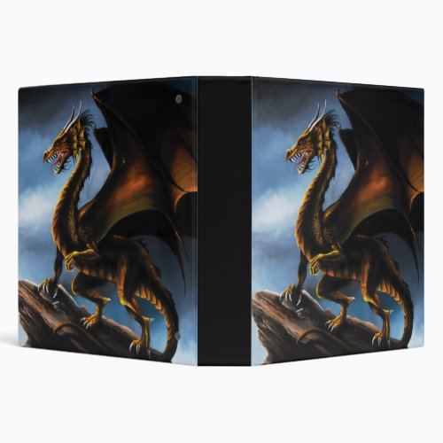 Copper Gold Black Dragon 3 Ring Binder