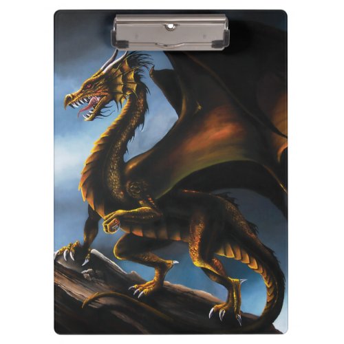 Copper Gold Black Dragon Clipboard