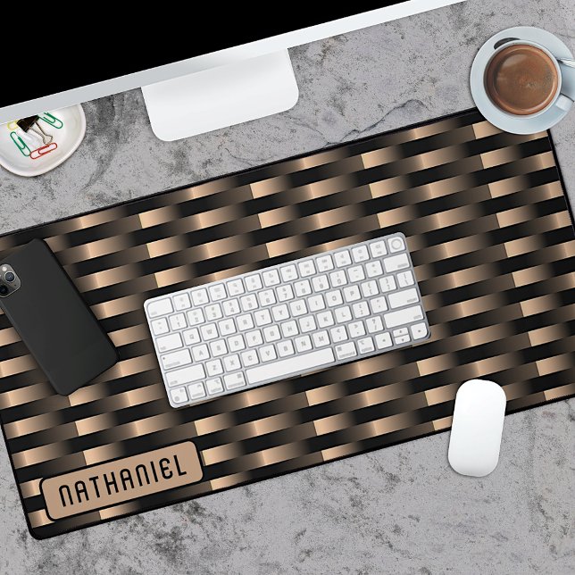 Copper Gold Black Industrial Stainless Steel Art Desk Mat (Creator Uploaded)