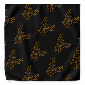 Copper Gold Phoenix Rises on Black Bandana