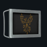 Copper Gold Phoenix Rises on Black  Belt Buckle<br><div class="desc">The mythical bird "The Phoenix"</div>