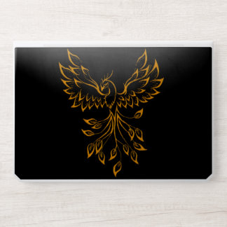 Copper Gold Phoenix Rises on Black  HP Laptop Skin