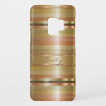 Copper Gold Stripes Pattern Case-Mate Samsung Galaxy S9 Case