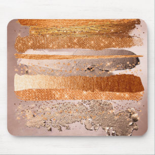 Copper Gold Strokes Glamor Texture Mouse Pad