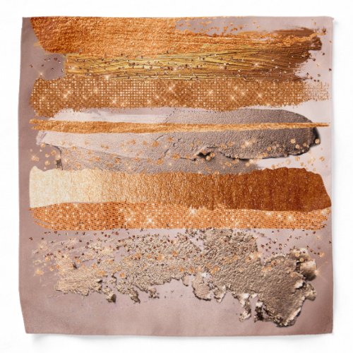 Copper Gold Strokes Glamour Texture Bandana