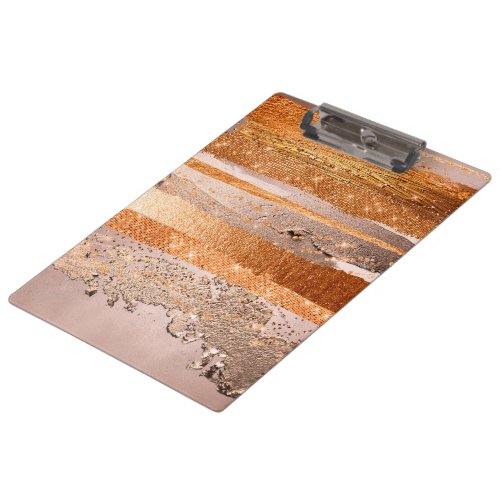 Copper Gold Strokes Glamour Texture Clipboard
