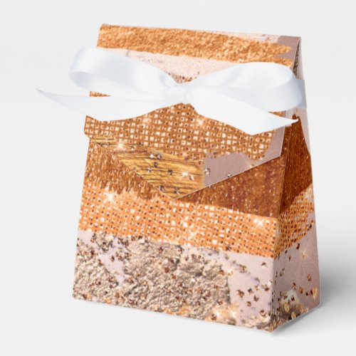 Copper Gold Strokes Glamour Texture Favor Boxes