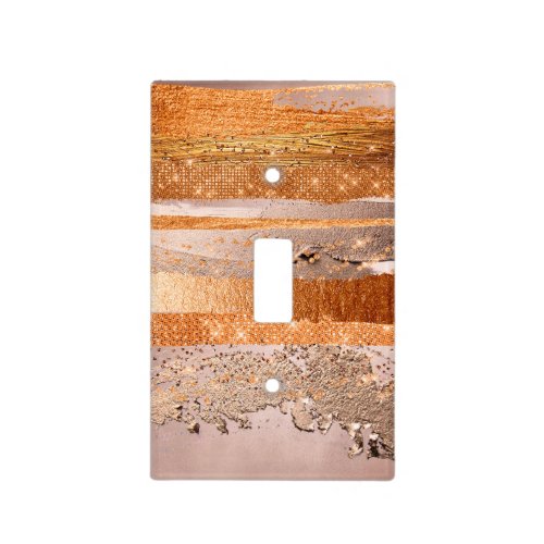 Copper Gold Strokes Glamour Texture Light Switch Cover