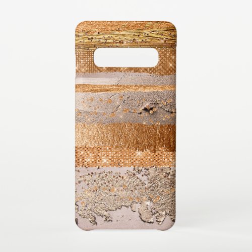 Copper Gold Strokes Glamour Texture Samsung Galaxy S10 Case