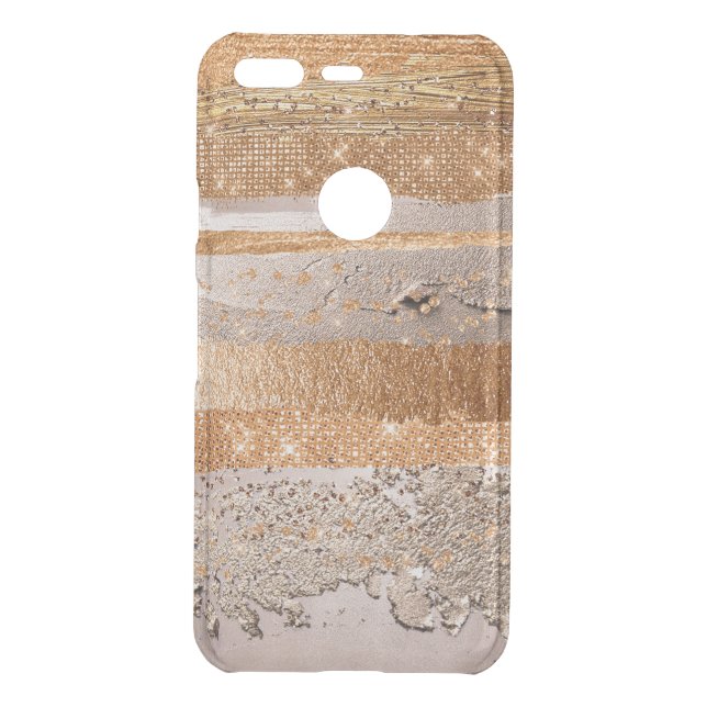 Copper Gold Strokes Glamour Texture Uncommon Google Pixel Case (Back)