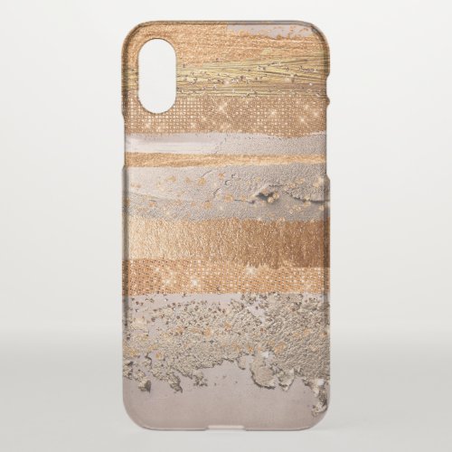 Copper Gold Strokes Glamour Texture iPhone X Case