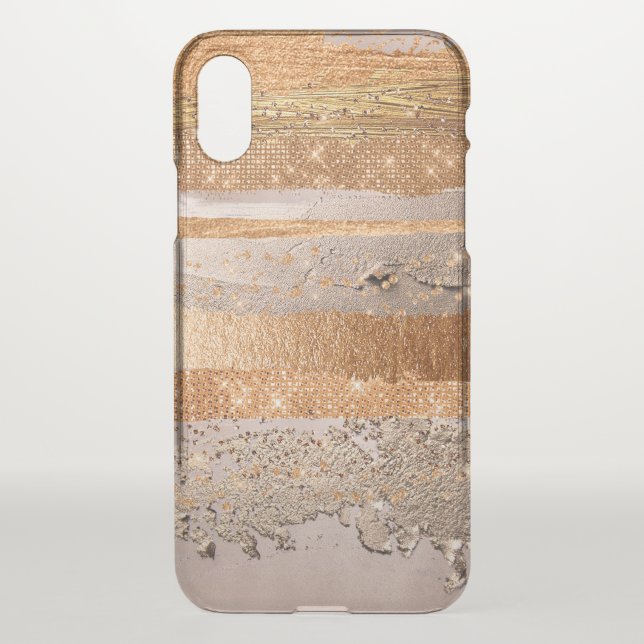 Copper Gold Strokes Glamour Texture Uncommon iPhone Case (Back)