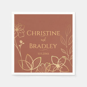 Copper & Gold Wedding Napkins