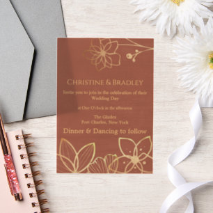 Copper & Gold Wedding Vellum Invitations