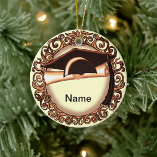 Copper Graduation Cap custom ornament