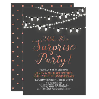 Copper & Gray | Surprise 40th Wedding Anniversary Invitation