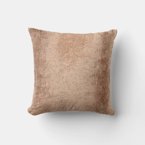 Copper Grungy Rose Gold Lines Metallic  Drops Throw Pillow