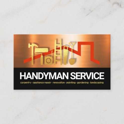 Copper Handyman Tools Rooftop Business Card