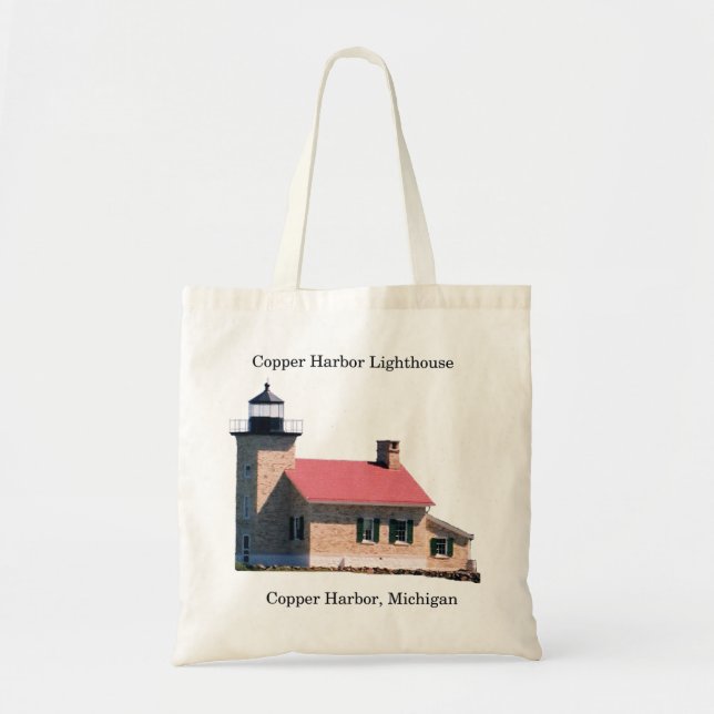 Copper Harbor Lighthouse cutout tote bag (Front)