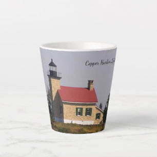 Copper Harbor Lighthouse latte mug